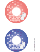 Pink Purple Paperclip Backups CD-DVD Labels paper