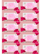 Pink Roses Luggage Tag paper
