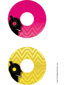 Pink Yellow Headphones Music CD-DVD Labels paper
