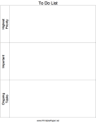 Priority To Do List paper