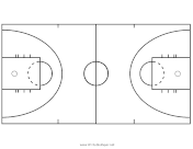 Professional Basketball Court Diagram paper
