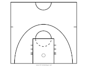 Professional Basketball Half-Court Diagram paper