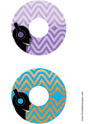 Purple Blue Headphones Music CD-DVD Labels paper