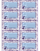 Purple Octopus Luggage Tag paper