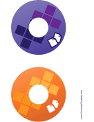 Purple Orange Documents Backups CD-DVD Labels paper