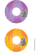 Purple Orange Filing Boxes Backups CD-DVD Labels paper