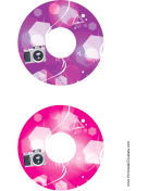 Purple Pink Camera Photography CD-DVD Labels paper