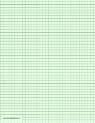 Graph Paper - Light Green - One Inch Grid paper