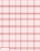 Graph Paper - Light Red - One Inch Grid paper