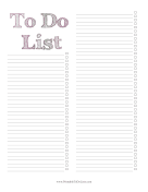 Rainbow Font To Do List paper