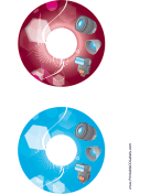 Red Blue Accessories Photography CD-DVD Labels paper