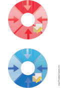 Red Blue Envelope Backups CD-DVD Labels paper