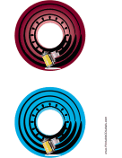 Red Blue Film Roll Photography CD-DVD Labels paper