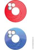 Red Blue Filters Photography CD-DVD Labels paper