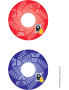 Red Blue Harddrive Backups CD-DVD Labels paper