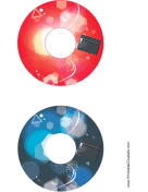 Red Blue Pouch Backups CD-DVD Labels paper