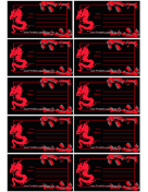 Red Dragon Luggage Tag paper