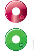 Red Green Folder Backups CD-DVD Labels paper
