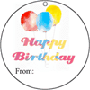 Round Gift Tag Happy Birthday paper