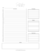 Saturday To Do List paper