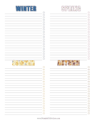 Seasonal To Do List paper