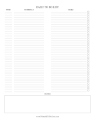 Simple Daily To Do List paper