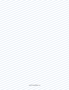 Slant Ruled Paper — Narrow Ruled Right-Handed, Low Angle — blue lines paper