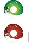 Snowman Christmas CD-DVD Labels paper