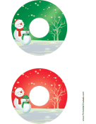 Snowmen Christmas CD-DVD Labels paper