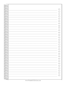 Spiral Notebook Checklist paper
