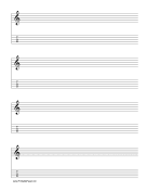 Staff and Tablature-Treble Clef-5 lines Music Paper paper