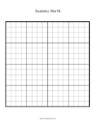 Sudoku Grid 16x17 paper