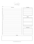 Sunday To Do List paper