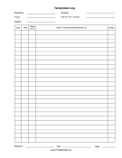 Temperature Log paper