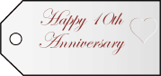 Tenth Anniversary Gift Tags paper