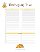 Thanksgiving To Do paper