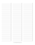 Three-Column Checklist paper