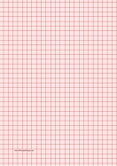Graph Paper - Light Red - Three Quarter Inch Grid - A4 paper