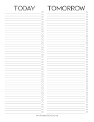 Today Tomorrow Checklist paper