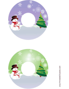 Top Hat Snowman Christmas CD-DVD Labels paper