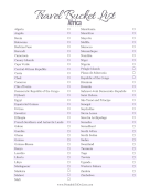 Travel Bucket List Africa paper