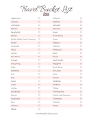Travel Bucket List Asia paper
