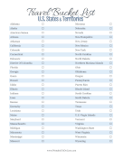Travel Bucket List States paper
