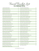 Travel Bucket List US National Parks paper