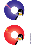 Tux Linux CD-DVD Labels paper