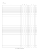 Weekly Chore Chart paper