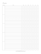 Weekly Chore Chart for Multiple People paper