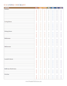 Colorful Weekly Cleaning Checklist  paper