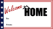 Welcome Home Gift Tag paper