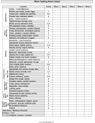 Wine Tasting Scoresheet paper